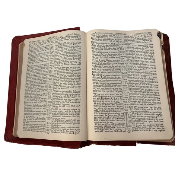 Vntg 1946 Holy Bible 500th Anniversary The Good Shepherd Edition Red Leinweber - Picture 11 of 16